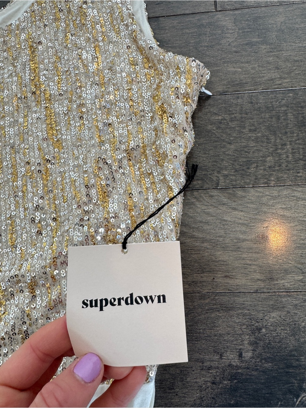 NTW superdown gold sparkly bodysuit - Picture 3 of 6